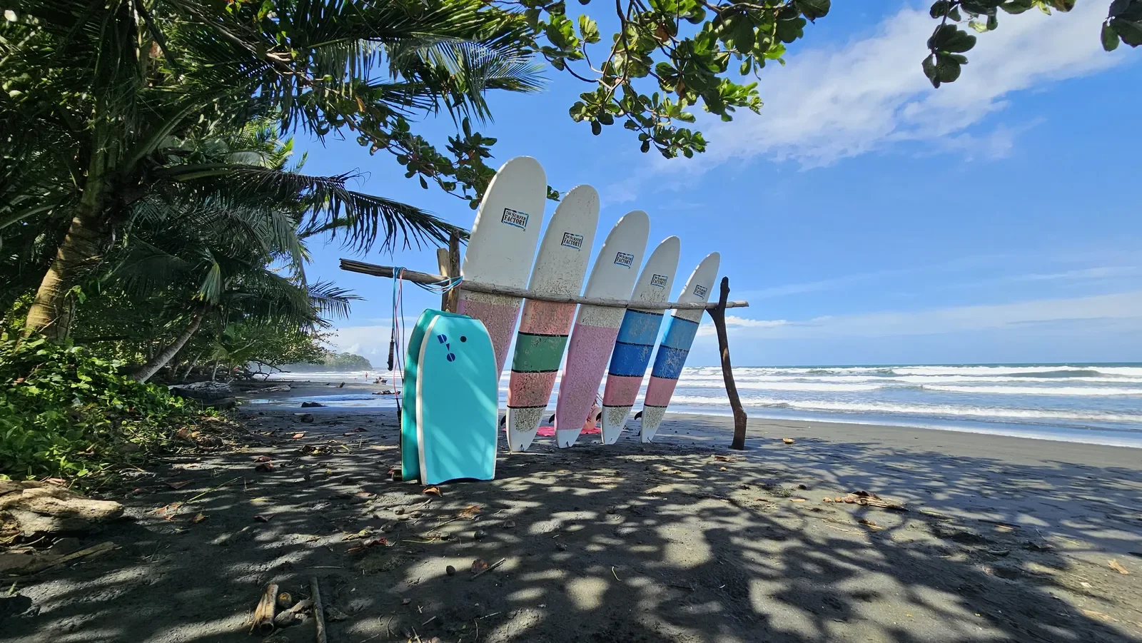 Surf Boards on Black Sand Beach