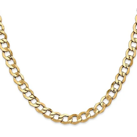 6.5mm Gold (10K) Semi-Solid Curb Link Chain