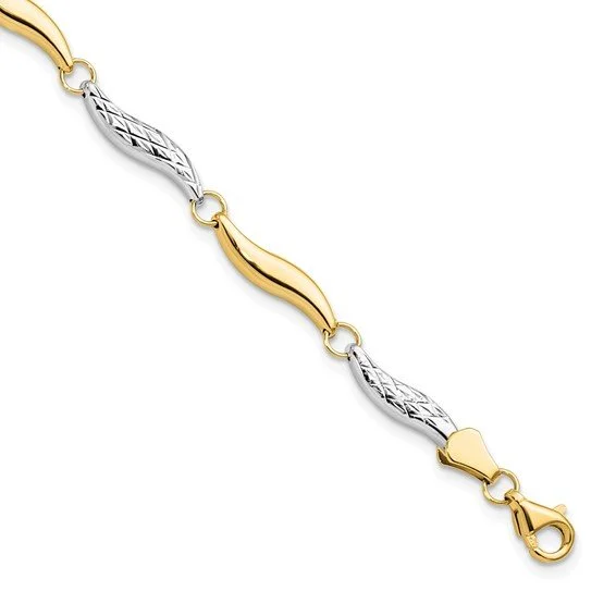10K Yellow Gold Fancy Diamond-Cut Bracelet