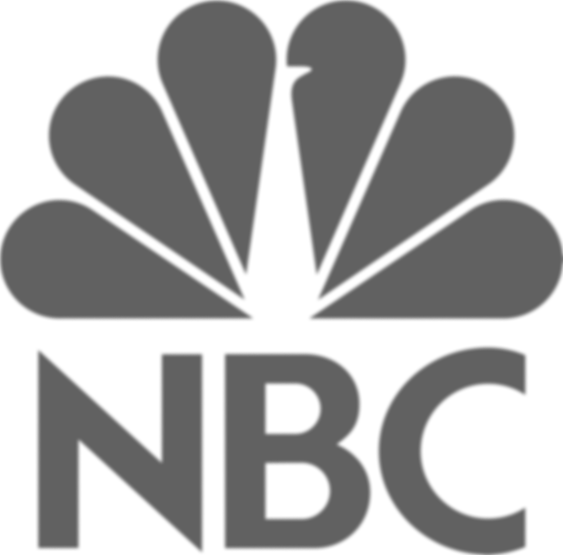 Gray NBC logo featuring a stylized peacock with the letters NBC below it.