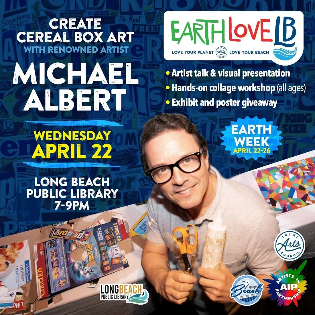 🎨✨ POP ART TAKES OVER LONG BEACH ✨🎨

The Long Beach Arts Council, in collaboration with @artistsinpartnership , is beyond thrilled to welcome renowned Pop Art artist Michael Albert @michaelalbertart to Long Beach for Earth Month! 🌎♻️

Get ready fo
