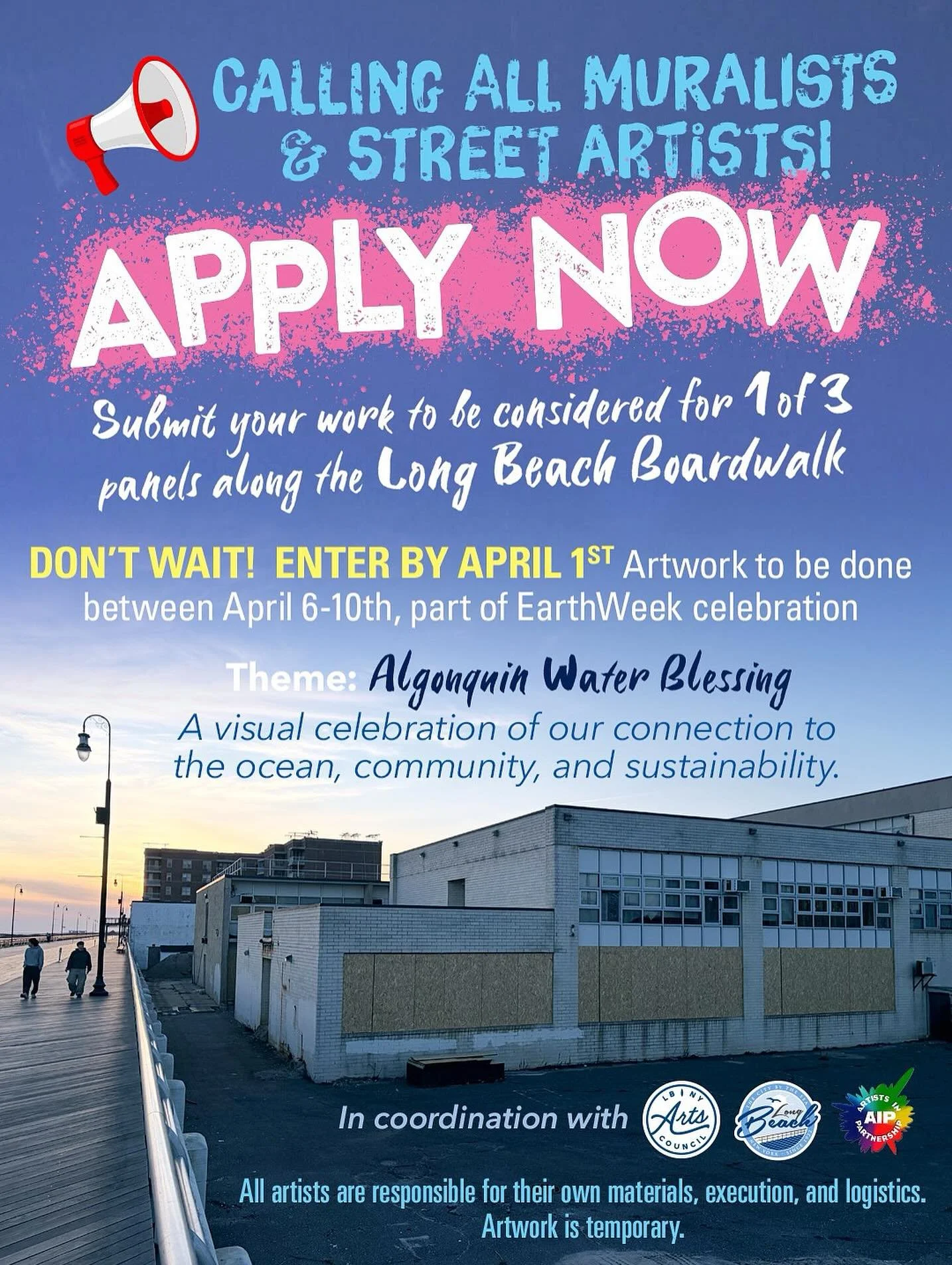 🎨🌊 CALLING ALL MURALISTS + STREET ARTISTS 🌊🎨

Hey Long Beach&hellip; this one&rsquo;s for the bold. The fearless. The ones who don&rsquo;t wait for permission.

We&rsquo;re opening up THREE MASSIVE WALLS on the Boardwalk
🔥 Real canvas. Real expo