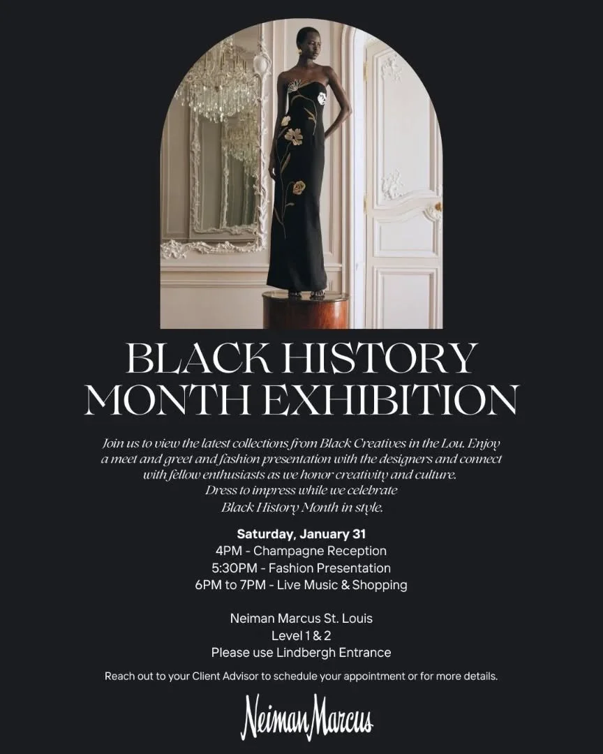 I&rsquo;m beyond excited and deeply grateful to share that I&rsquo;ve been selected as a visual artist for the 2026 Black Creatives in the Lou&trade;️ Designer Showcase at Neiman Marcus St. Louis! 🖤✨

To have my work featured in a luxury retail spac