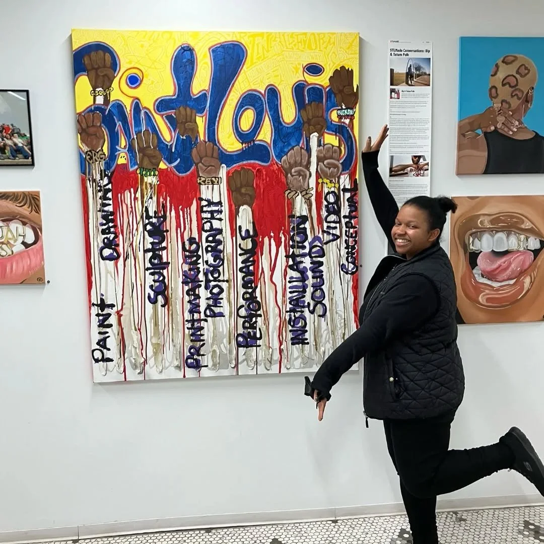 Went by @sophiesstl last night to see some friends' work! @stl_eric @_groovyog

Please check out "To STL with Love" at Sophie's to see all the amazing and impactful work❤️⚜️