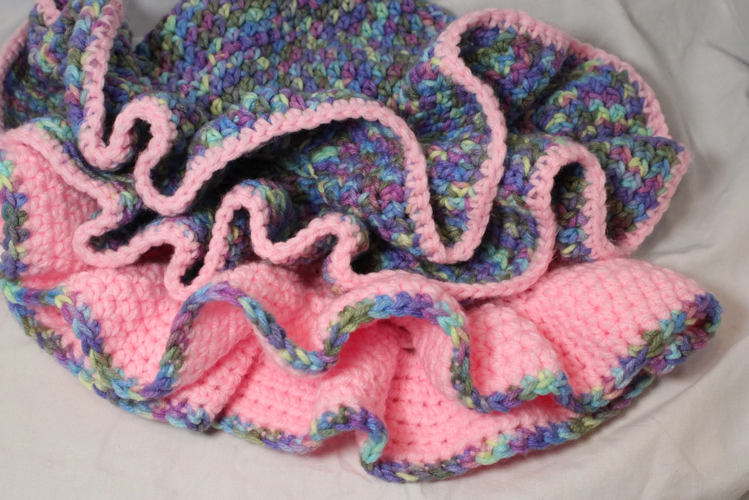 Solid Color Accent Ruffle Hat