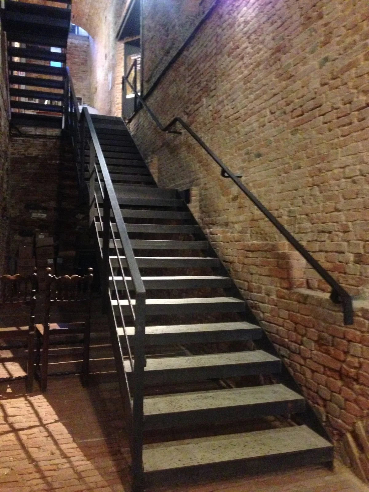 #4 1" x 2" Rec tube hand rail, square tube risers, 1 square dowels