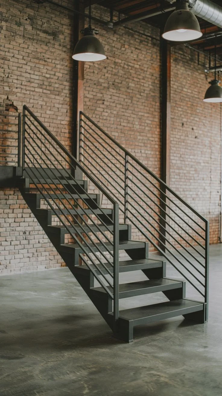 #3 Round tube hand rail, square tube risers, 1" x 2" rec tube dowels