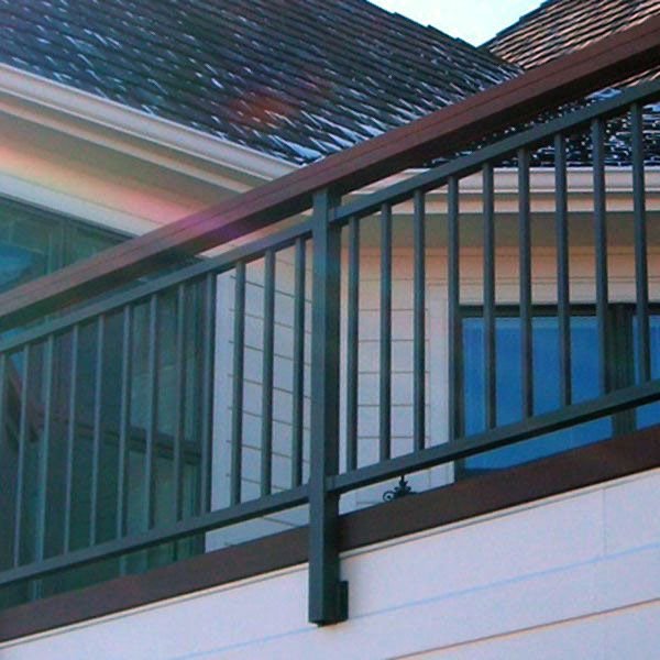 #2 Wooden handrail with square tube posts & panels