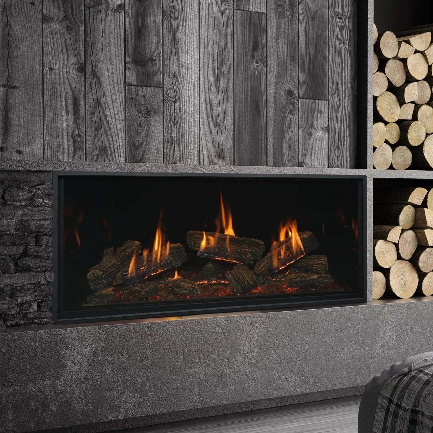 Kozy Heat Nordik 48TL & 60TL Linear Gas Fireplace