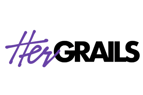 Stylized handwritten text saying 'Her' in purple with a black background.