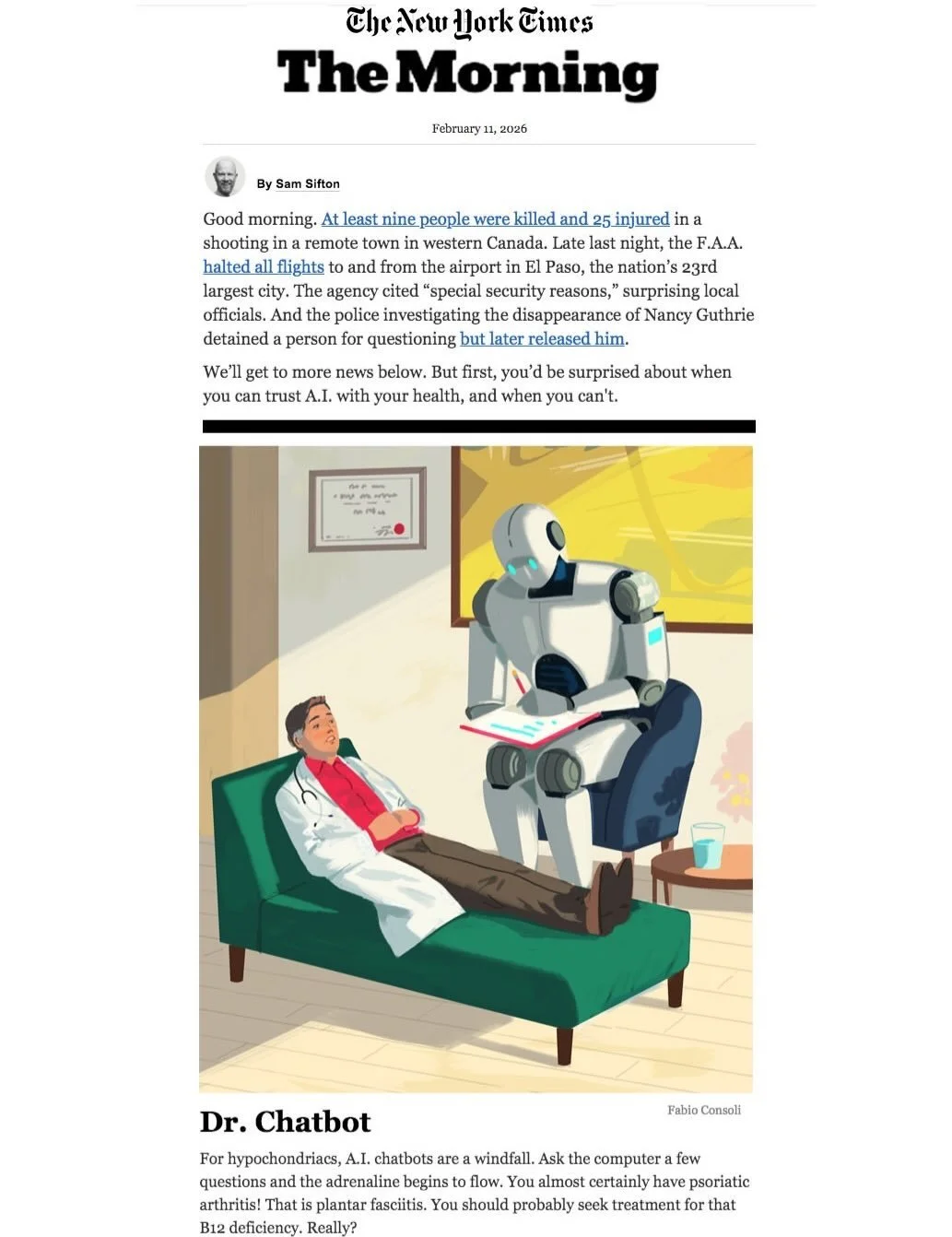 New illustration from Fabio Consoli for The NYT Science