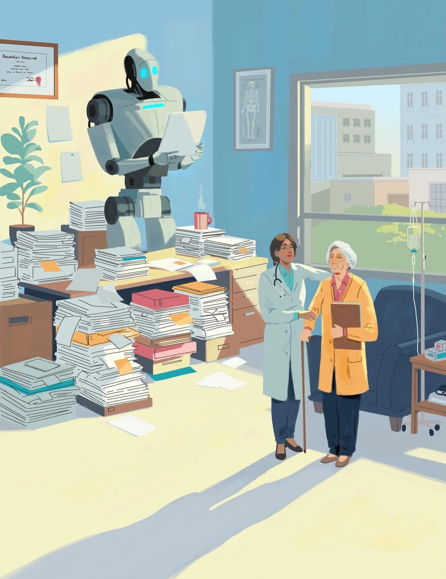 "A.I. is making doctors answer a question: What they are really good for?"
New cover illustration created by Fabio Consoli for The NYT Science