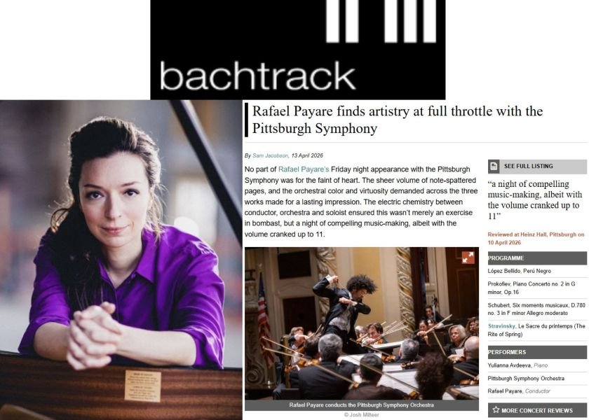 Bachtrack: Yulianna Avdeeva Performs with the Pittsburgh Symphony