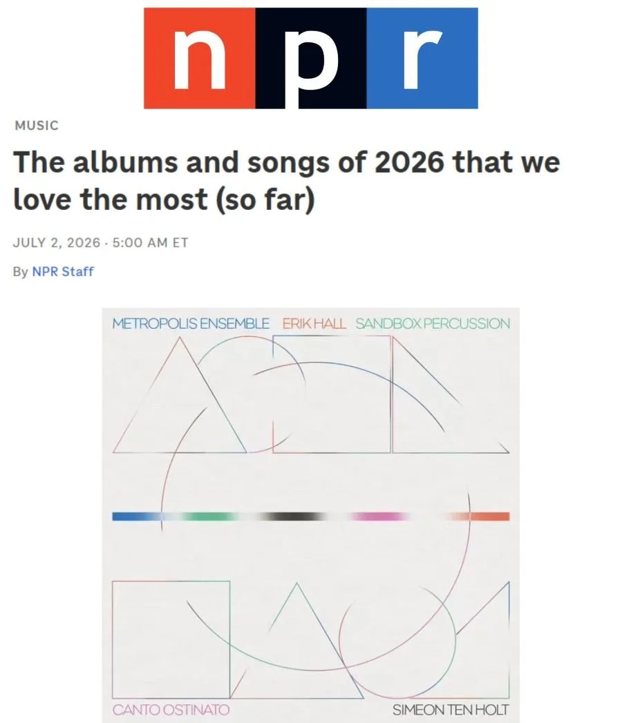 Sandbox Percussion's "Canto Ostinato" album featured on NPR