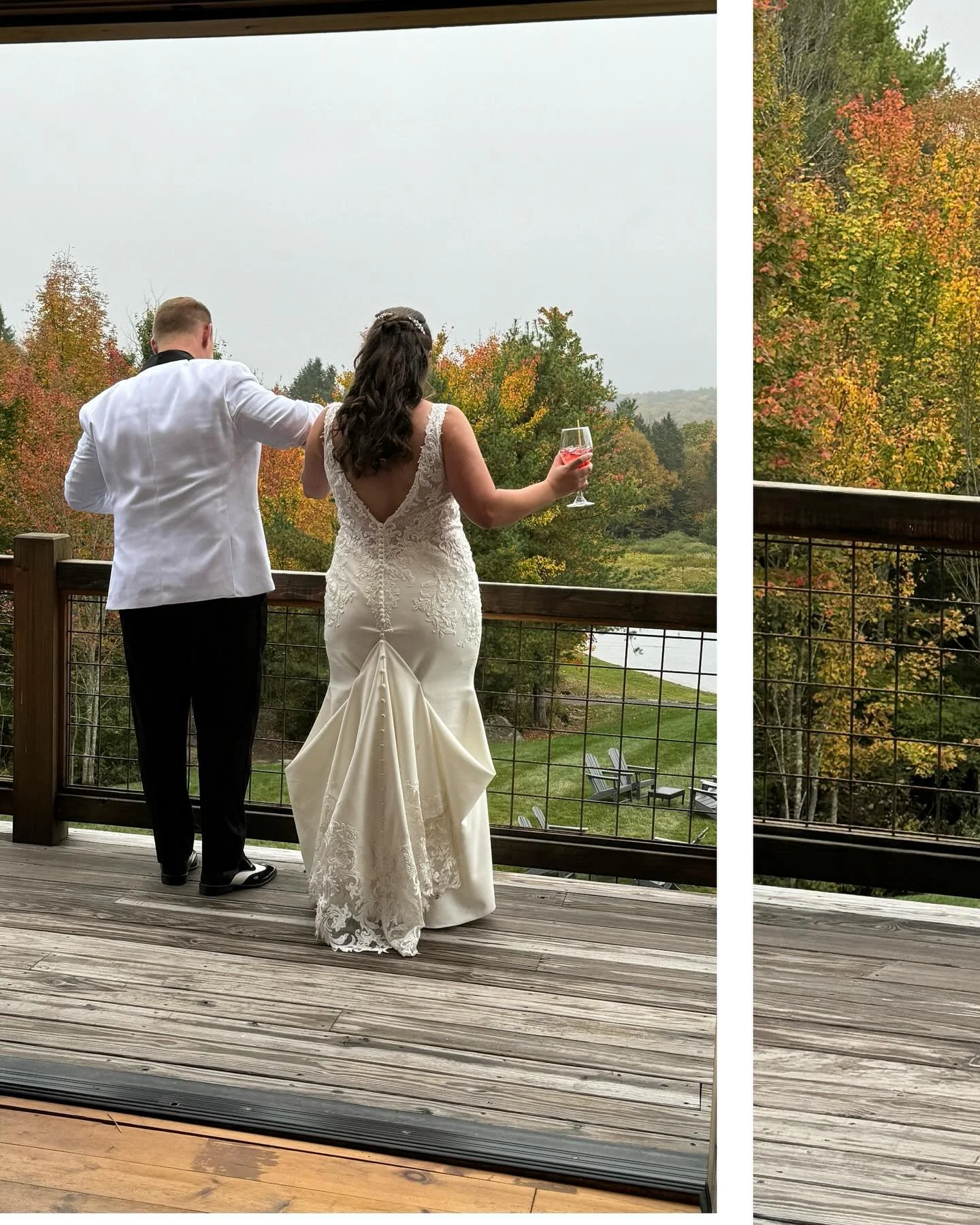 What&rsquo;s more fun than waving to your guests from the balcony before joining cocktail hour?! Doing it during the peak of fall foliage! 🍁🍂

Congrats Lauren &amp; Anthony! 9/29/24

Venue | @windhammanor
Planner | @mroseweddings
Caterer | @2sheaca