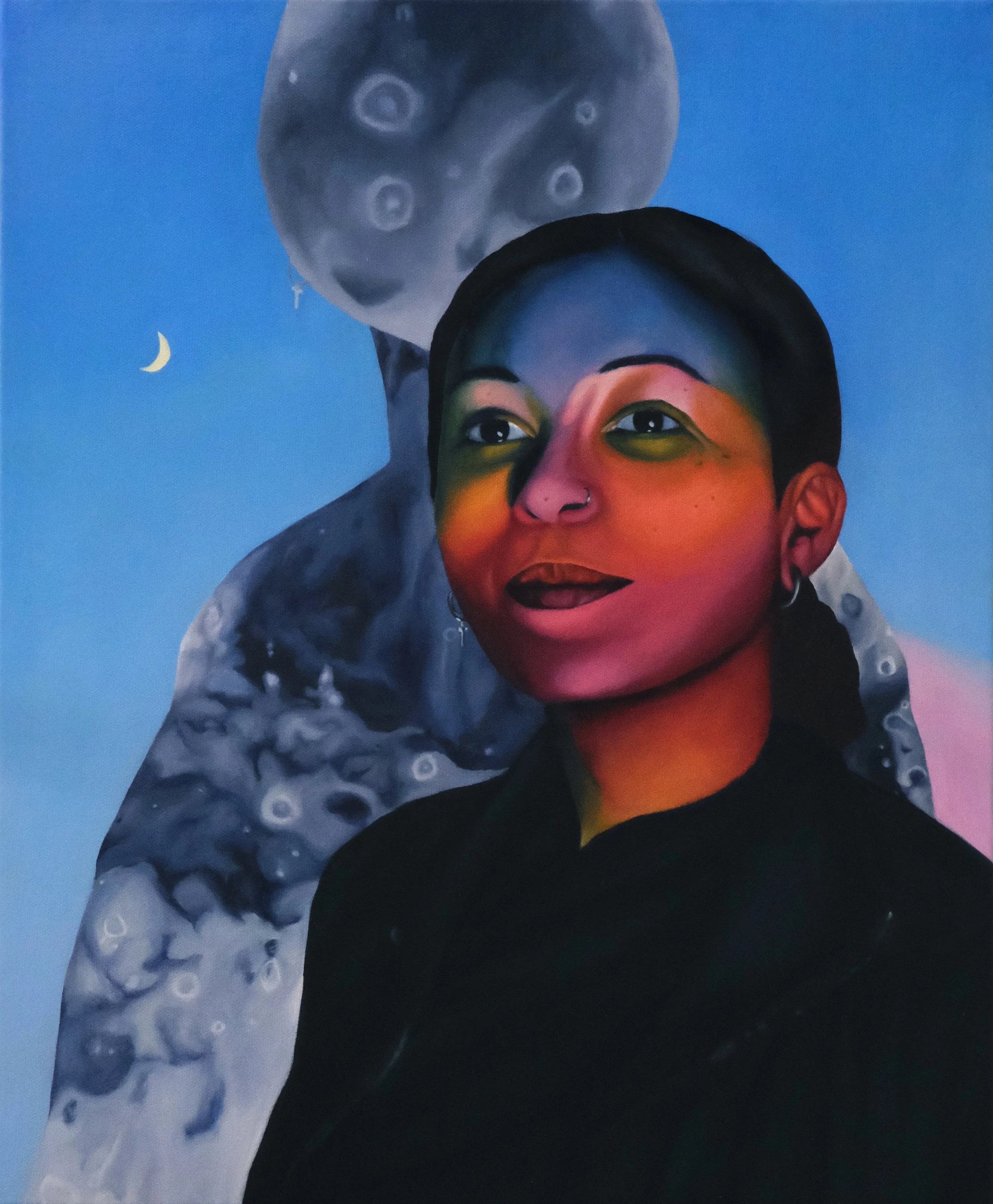 She Who Moves Oceans, 2026, Oil on canvas, 45.72 x 35.56 cm | 18 x 14 in