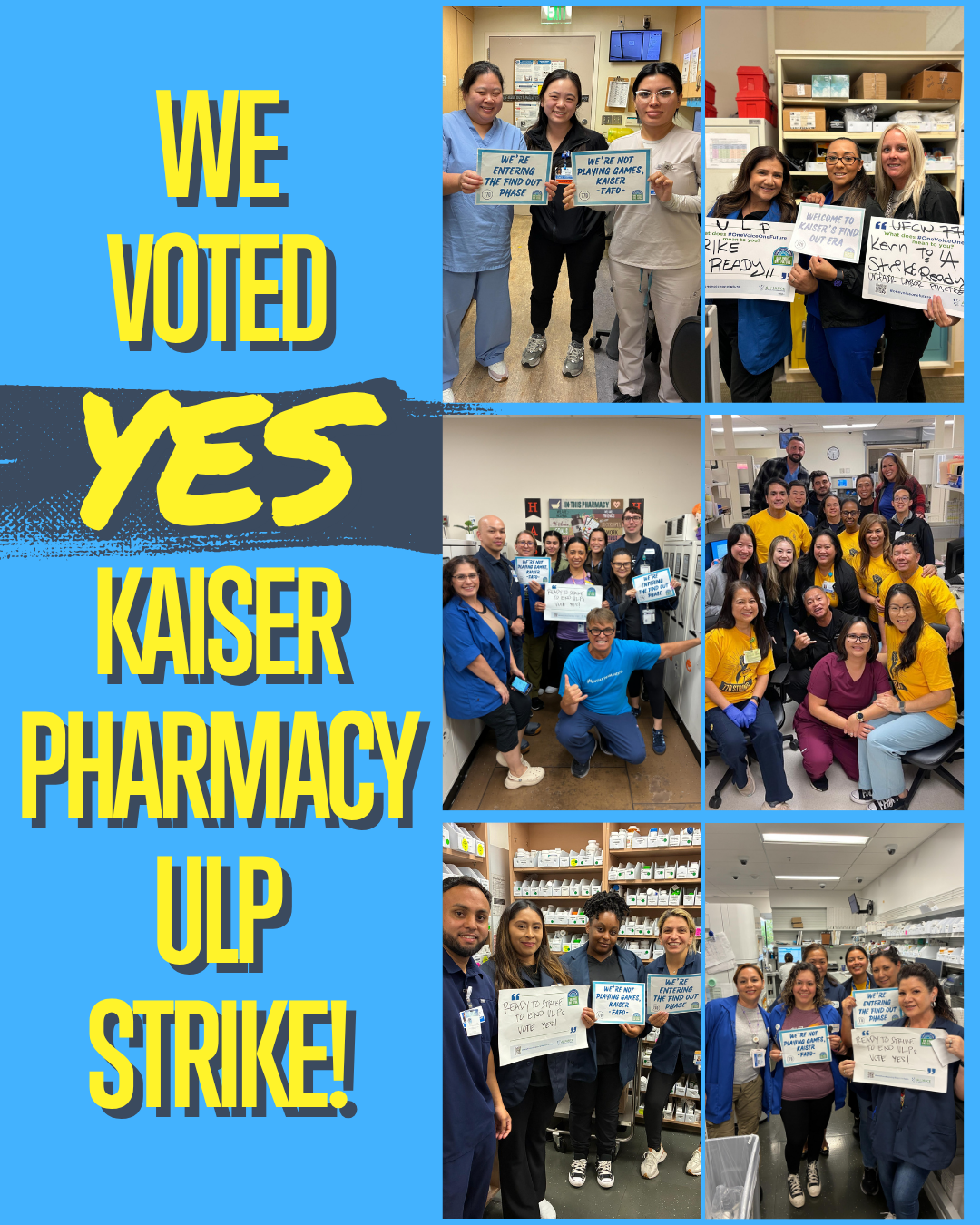 KP Pharmacy Members Voted YES! ULP Strike Authorization Overwhelmingly Passes!