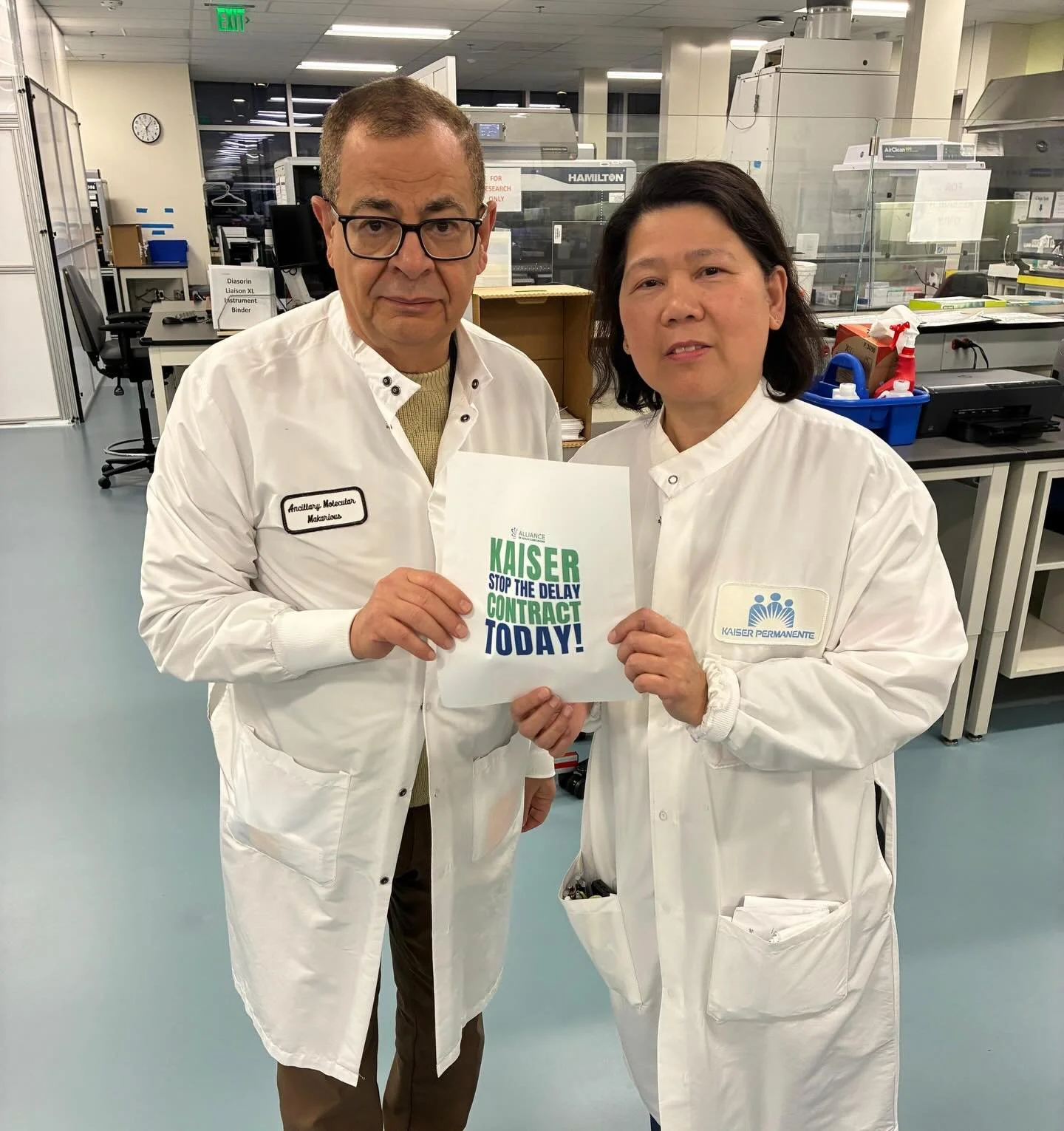 This #SolidarityTuesday, we&rsquo;re banding together while Kaiser refuses to come back to the table. CLS members are answering with a strike authorization vote this week. Results Friday.

#OneAlliance #OneVoiceOneFuture #CoastalCoast #MemberPower