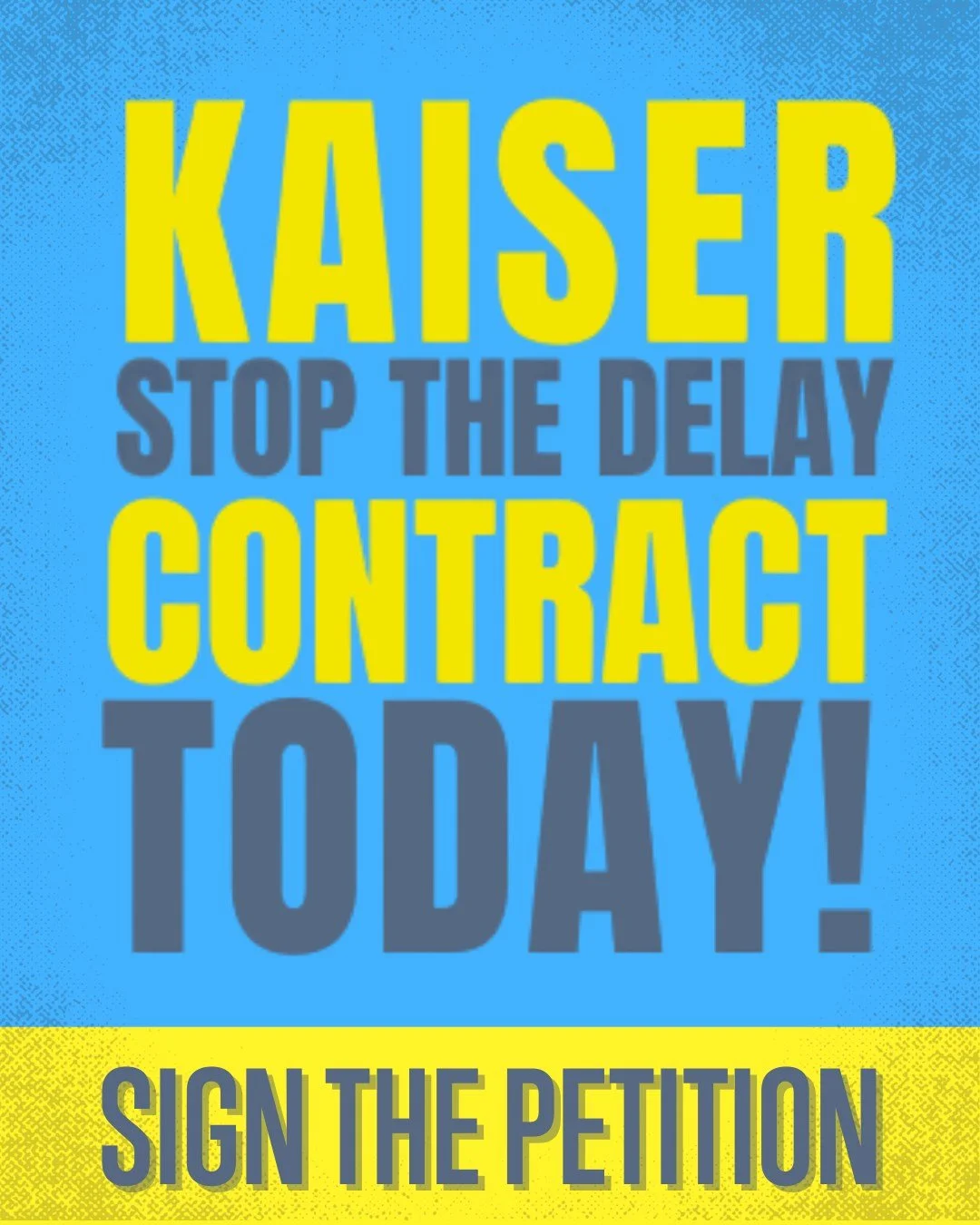 Support our Kaiser siblings: Sign the petition to tell Kaiser to stop stalling and get back to negotiating. 

Sign the petition today! Link in bio
