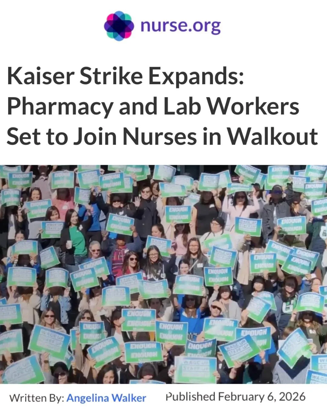 "Pharmacy and laboratory workers represented by UFCW locals are expected to join the strike beginning Monday, February 9, expanding what has already become one of the largest healthcare strikes in the nation."

Join the picket line and show