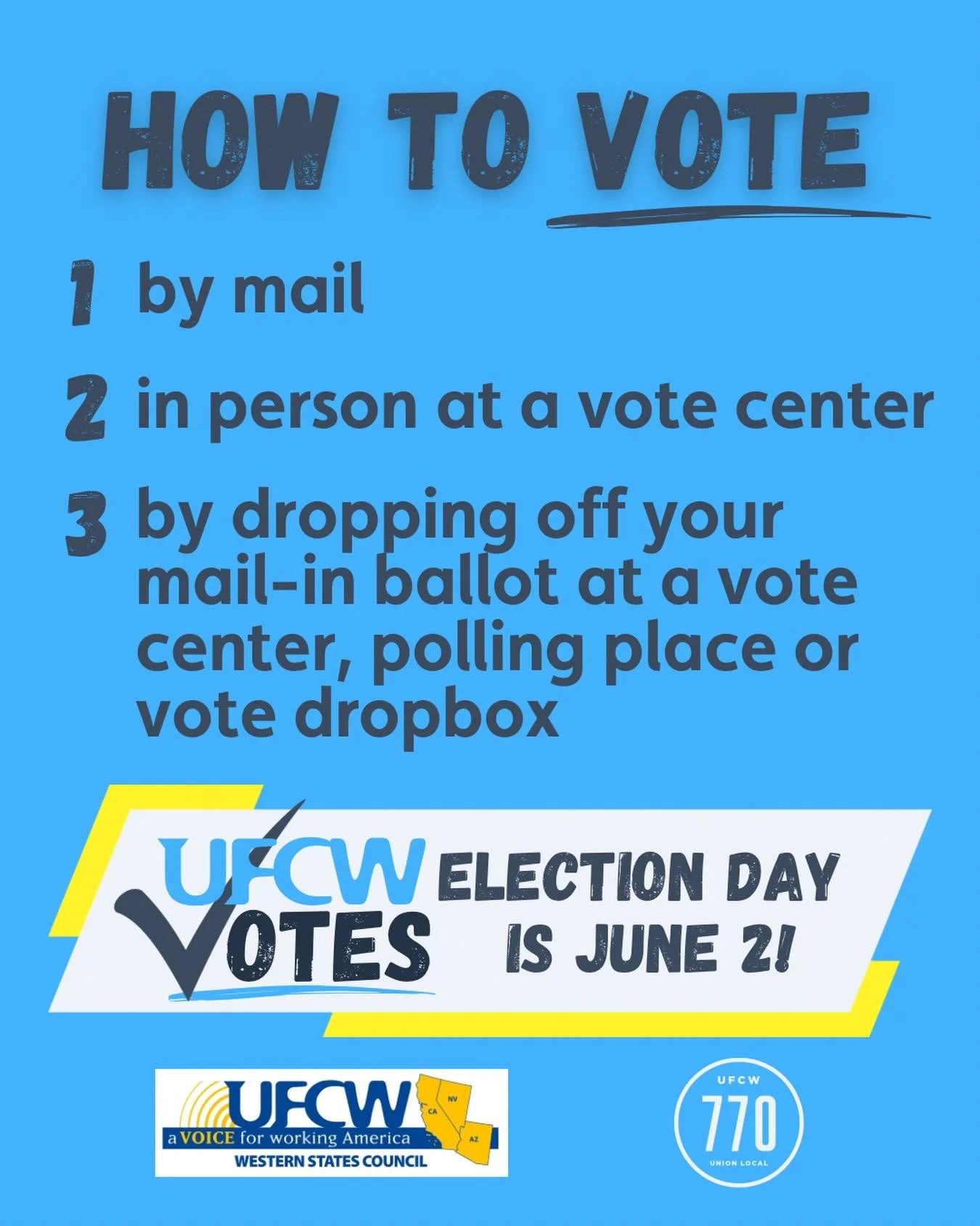 The countdown to California&rsquo;s Primary Election is on. Election Day is June 2.

Whether you&rsquo;re voting by mail, dropping off your ballot, or heading to the polls, make your plan and make your vote count.

Don&rsquo;t forget to vote.

#Calif