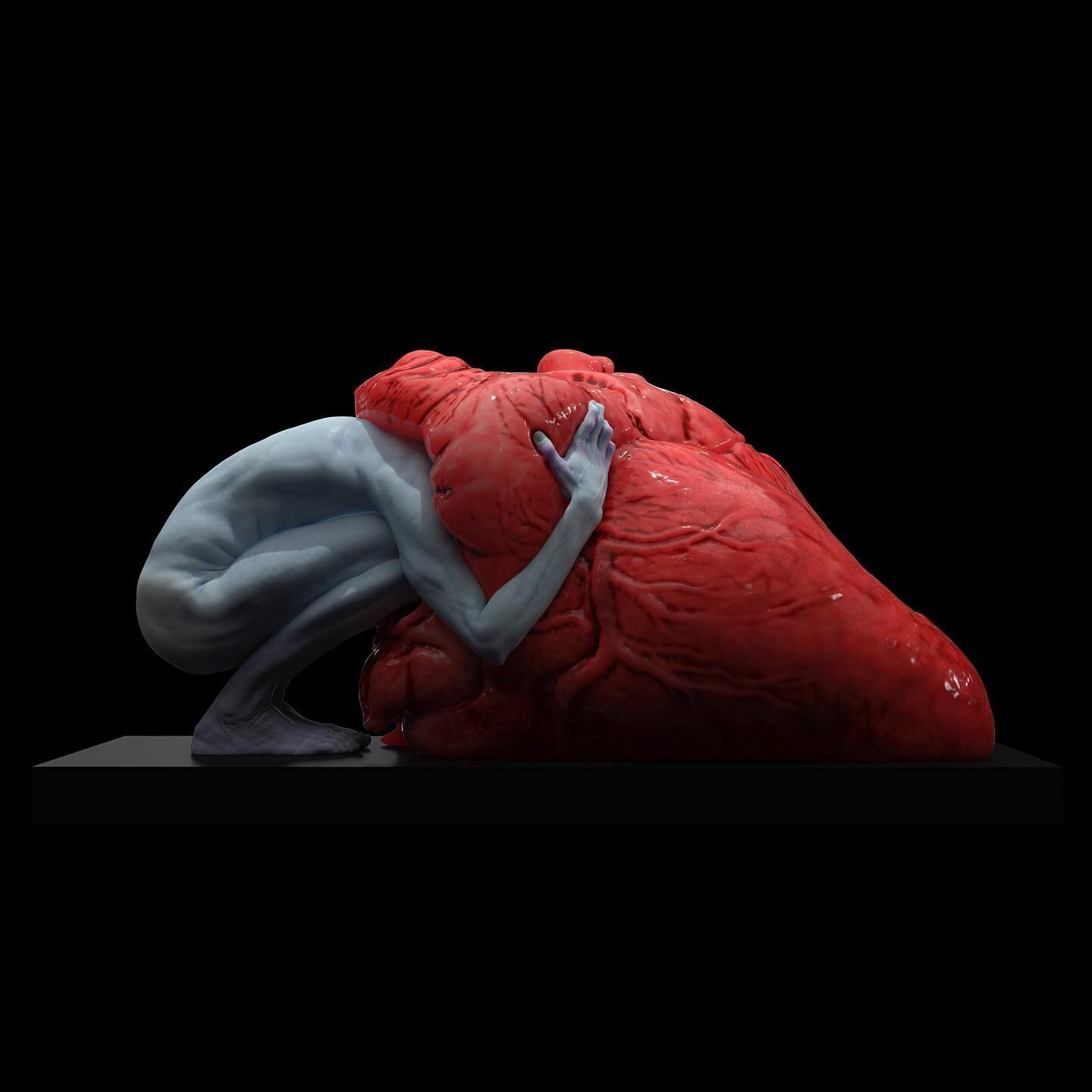 The MaskHeart  #art #sculpture #sculptra #anatomy #heart #figurativeart #zbrushmodel #chavant #sculpey #pixologiczbrush