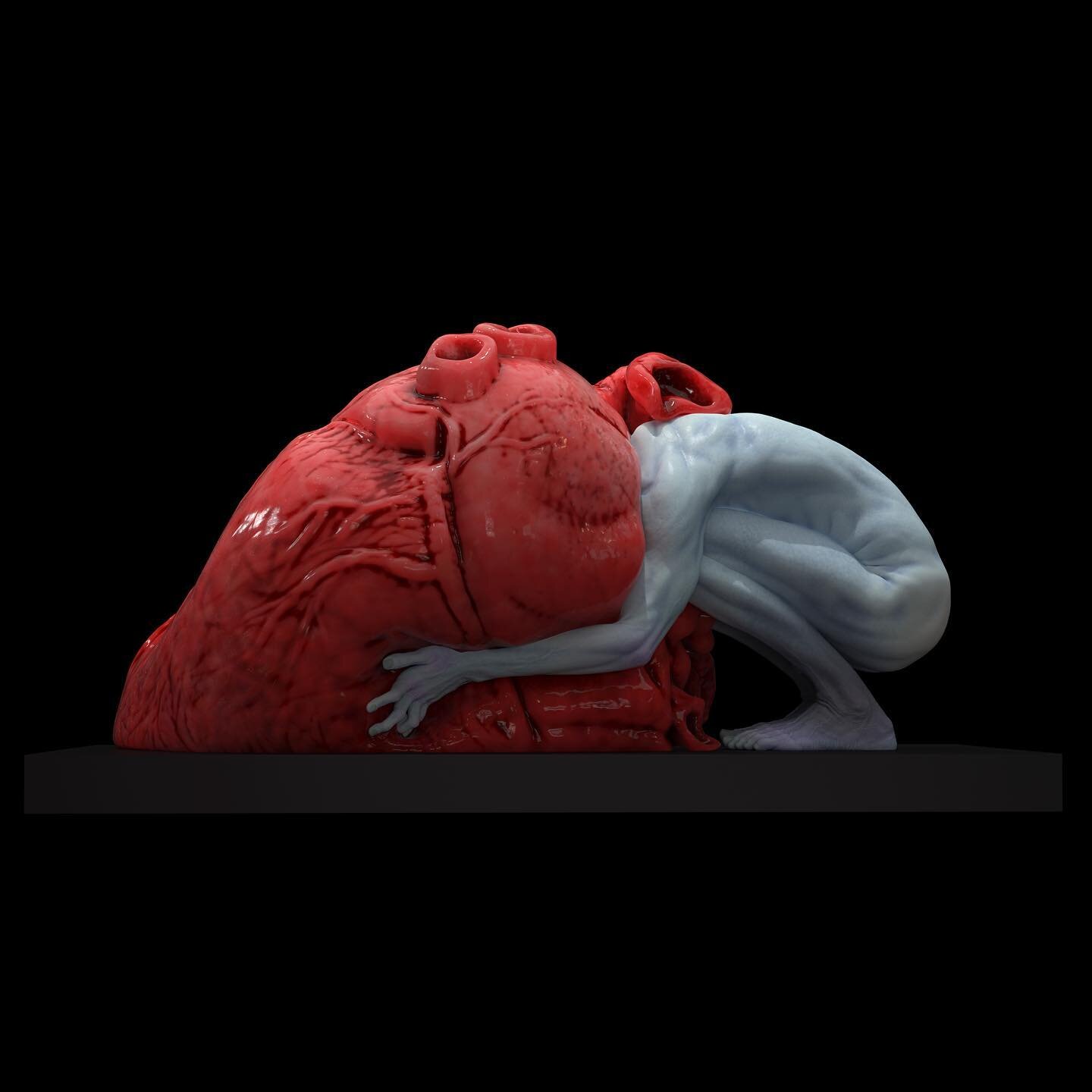 The MaskHeart  #art #sculpture #sculptra #anatomy #heart #figurativeart #zbrushmodel #chavant #sculpey #pixologiczbrush