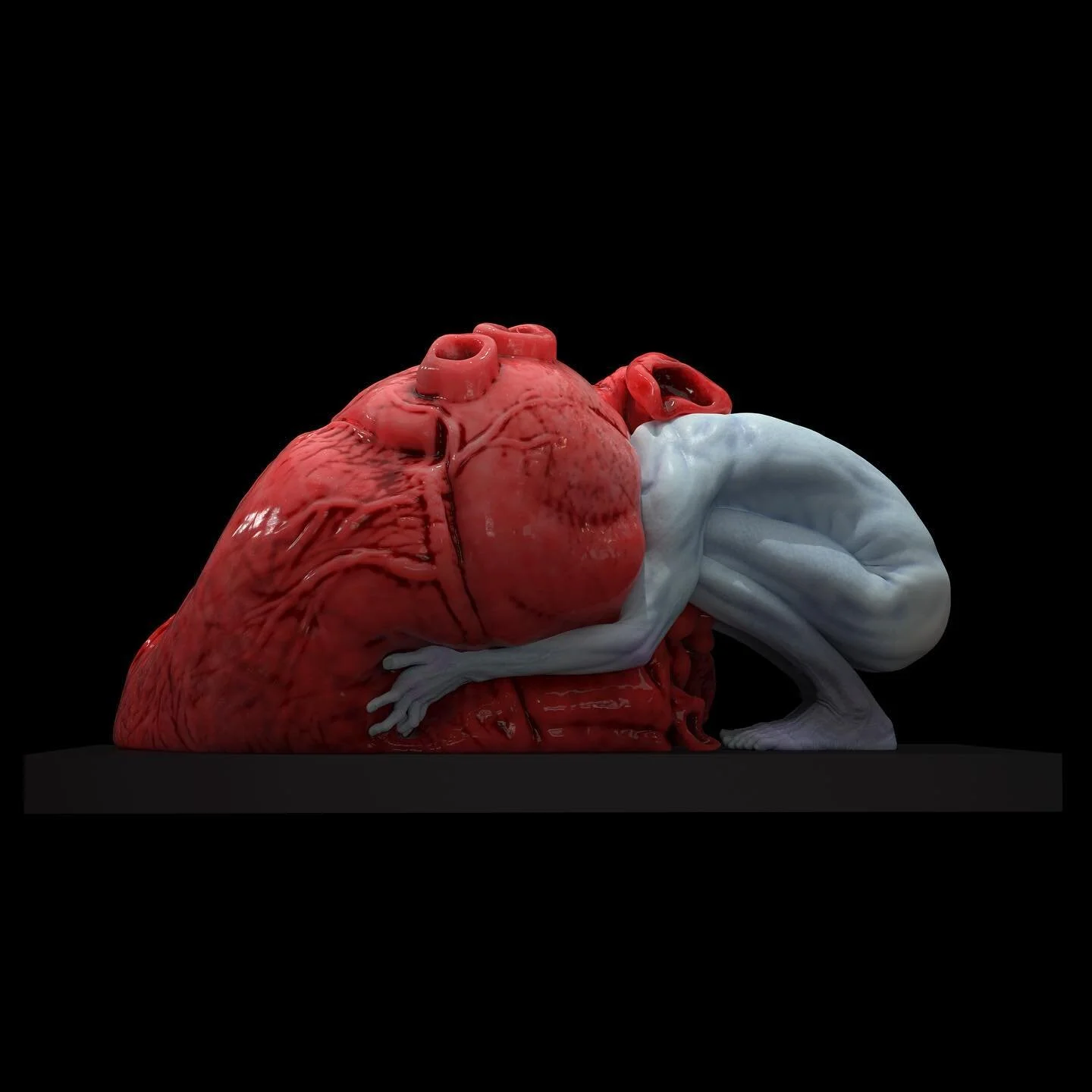 The MaskHeart  #art #sculpture #sculptra #anatomy #heart #figurativeart #zbrushmodel #chavant #sculpey #pixologiczbrush