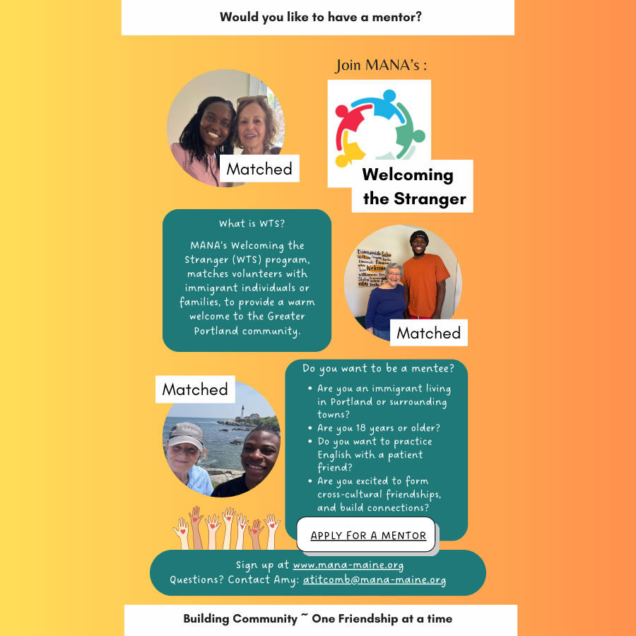 MANA's Welcoming The Stranger Program Is Looking for Mentees!
