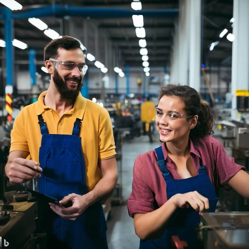 AI generated photo of factory workers