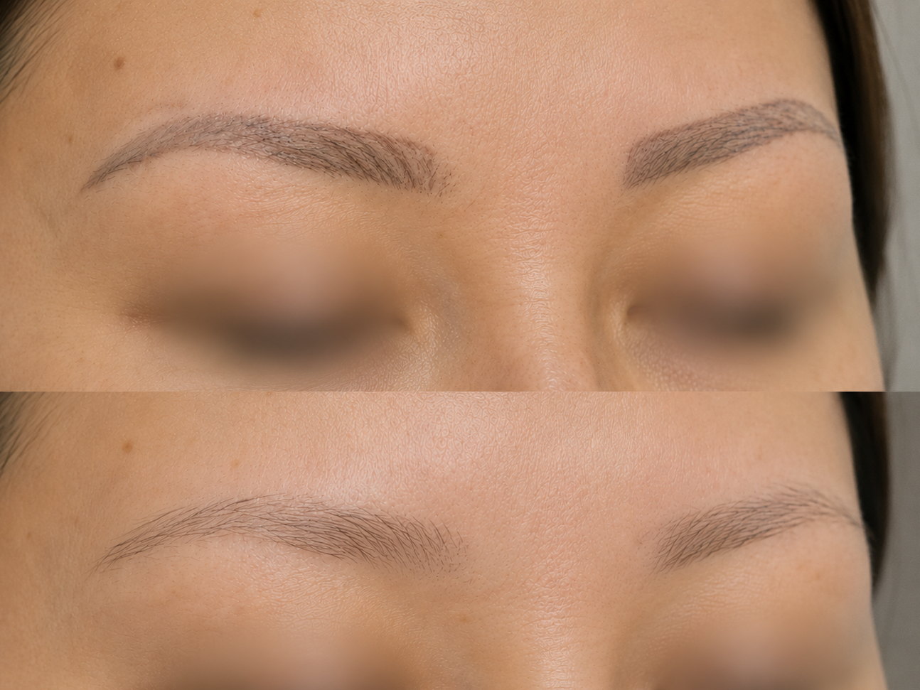 Eyebrows and cosmetic tattoo removal