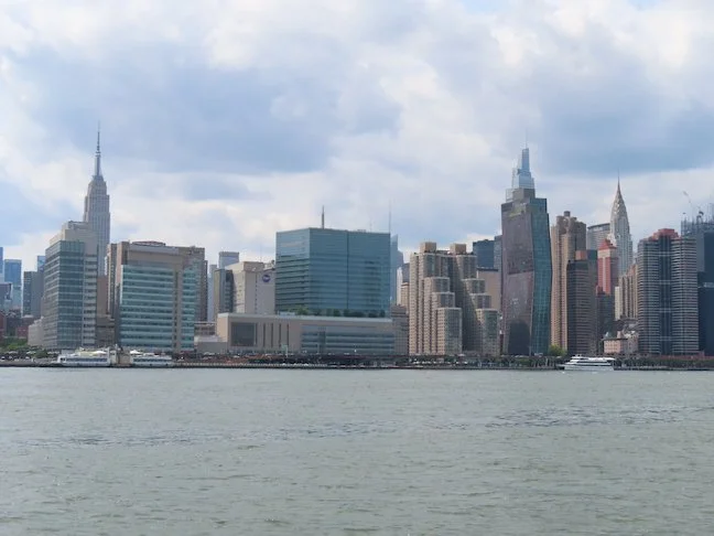 Chrysler Building at far right, with Empire State Building at far left. 