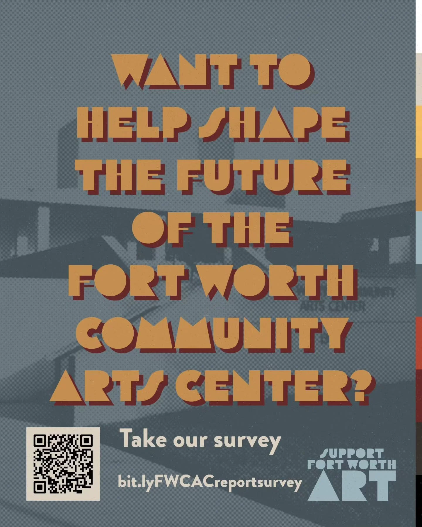 We're creating a report on the needs, wants, and nice-to-haves for the Fort Worth Community Arts from the arts community.

Find the link to the survey in our bio.

We want your input. You can make a difference in restoring this viral building.