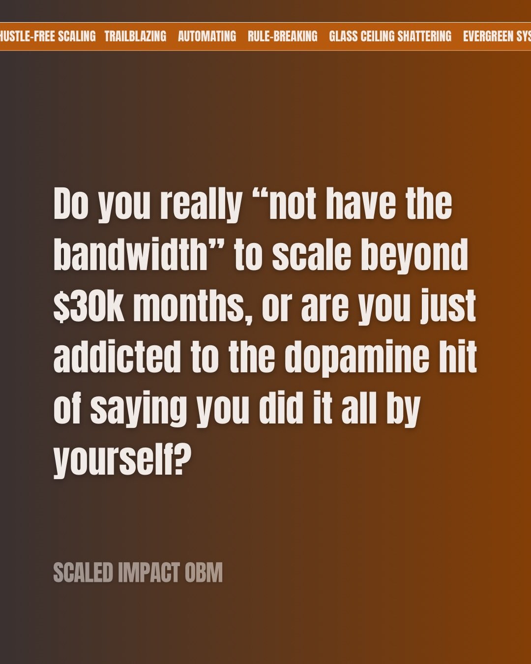We can help with the bandwidth&hellip;

But not the worthiness while making more doing less.

Not the nervous system calibration when you&rsquo;re uncomfy with nothing breaking and needing you to be a hero.

Not the boundaries with no real reason you
