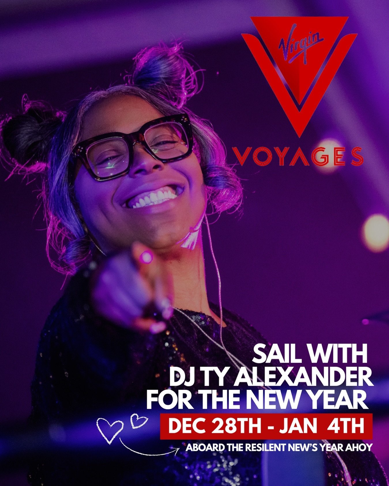 *Squeals* this one was not on my list but I&rsquo;m happy to have the opportunity to deejay for Virgin Voyages this holiday szn. SOOOOOO this is me giving you plenty of notice in case you wanna sail with me for the New Year. ⁣
⁣
✨Type &ldquo;NYE&rdqu