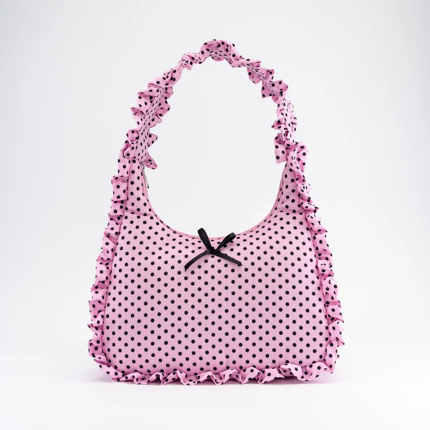 Ruffled Bow Shoulder Bag