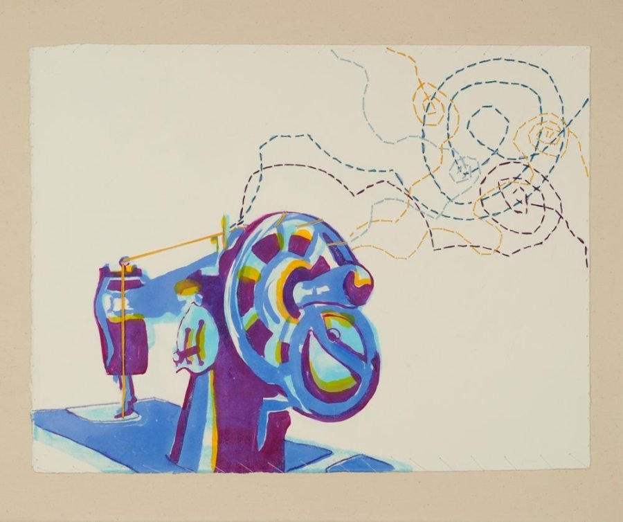 Monoprint and stitching