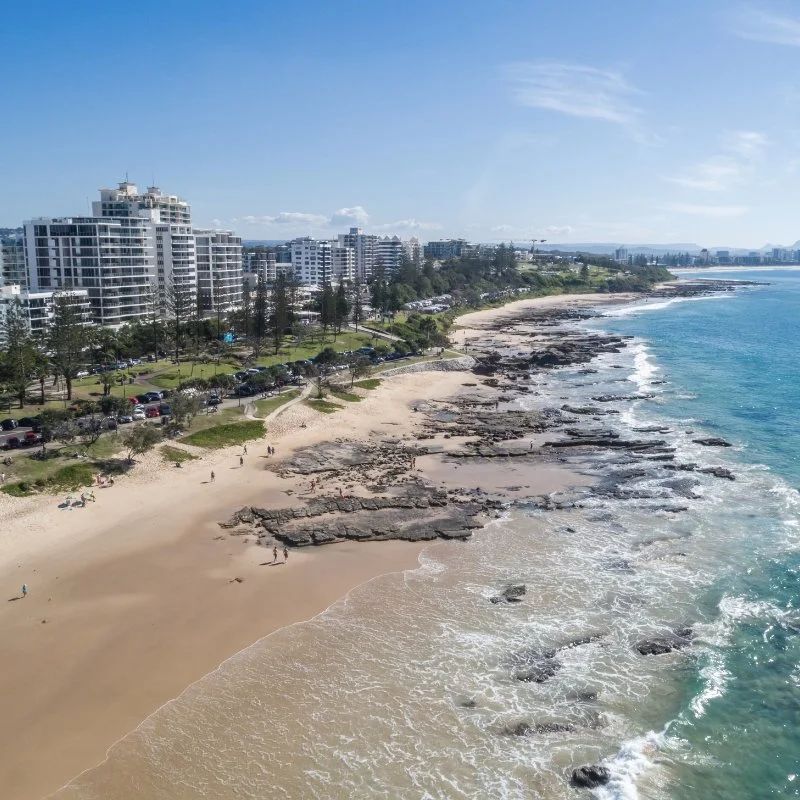 mooloolaba beach aerial photo