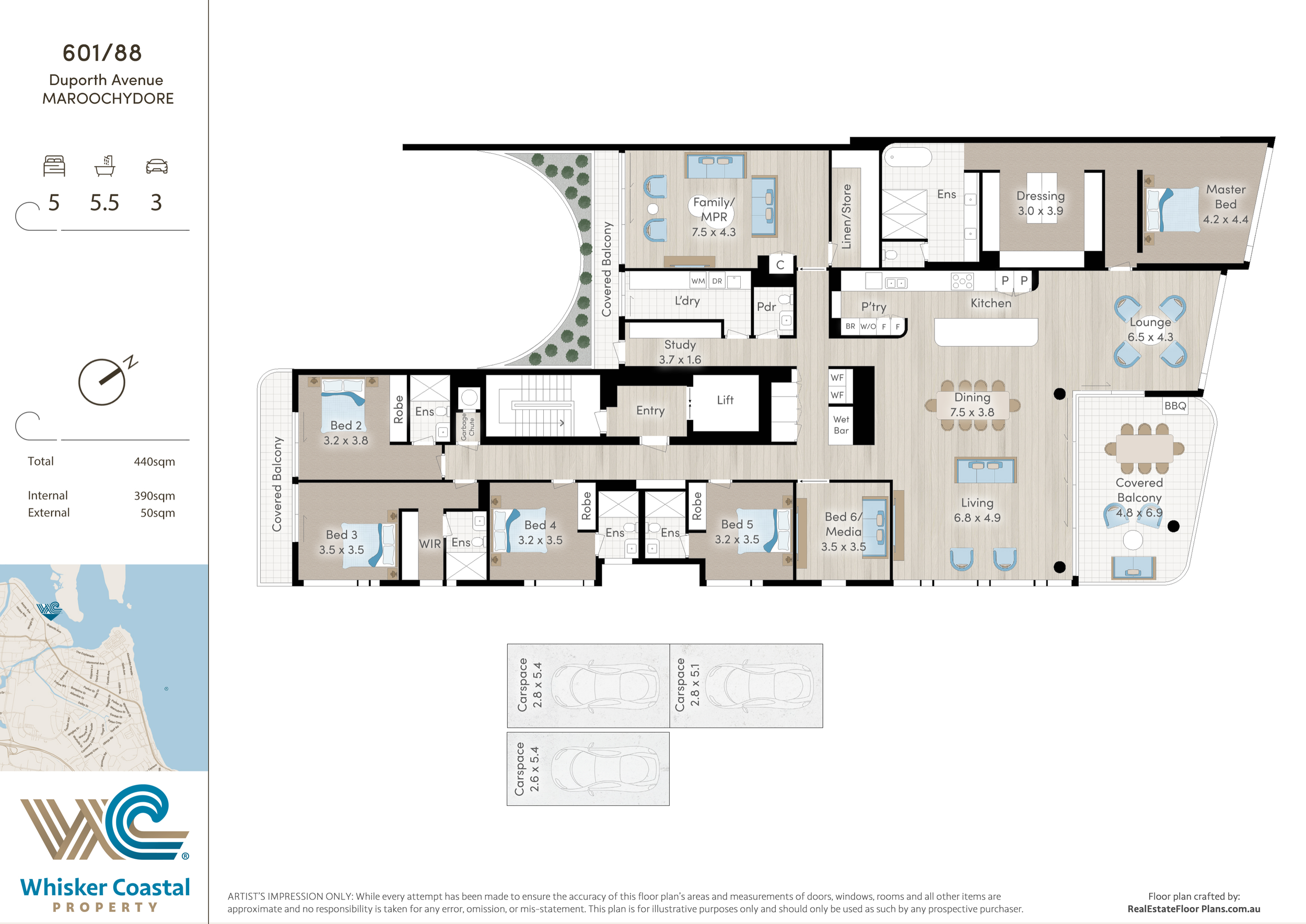 601/88 Duporth Ave Floorplan 440sqm