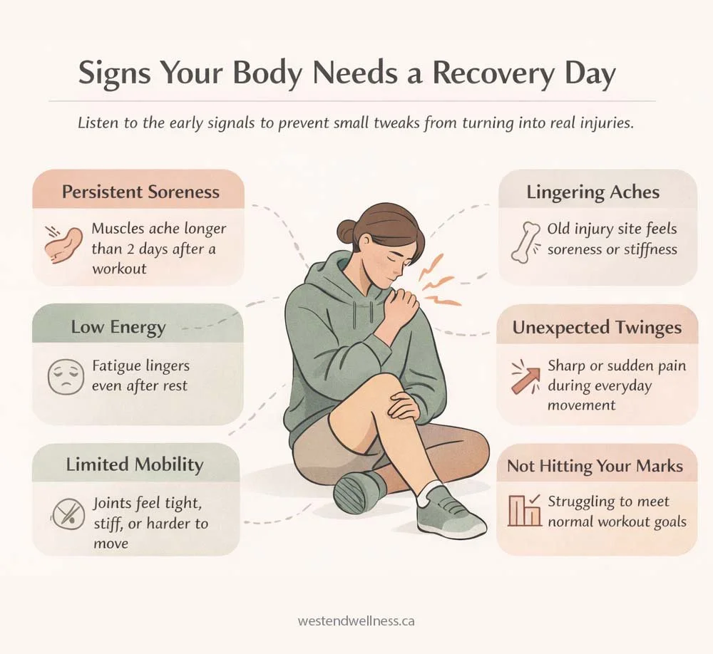 An infographic of signs your body needs a break