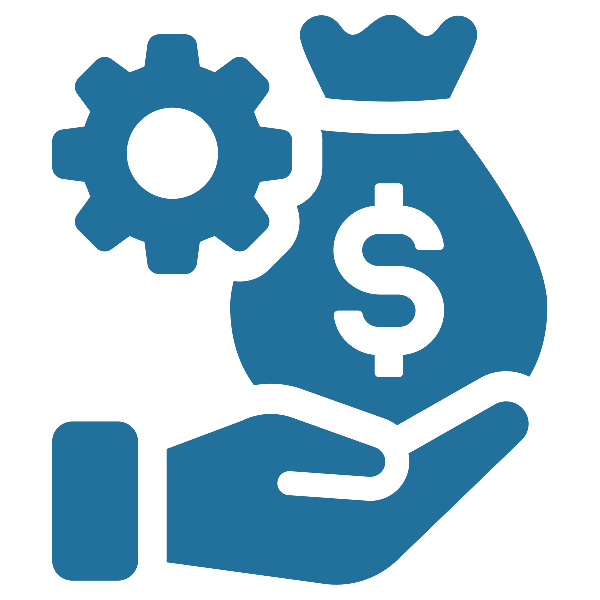 A blue vector representing financing available