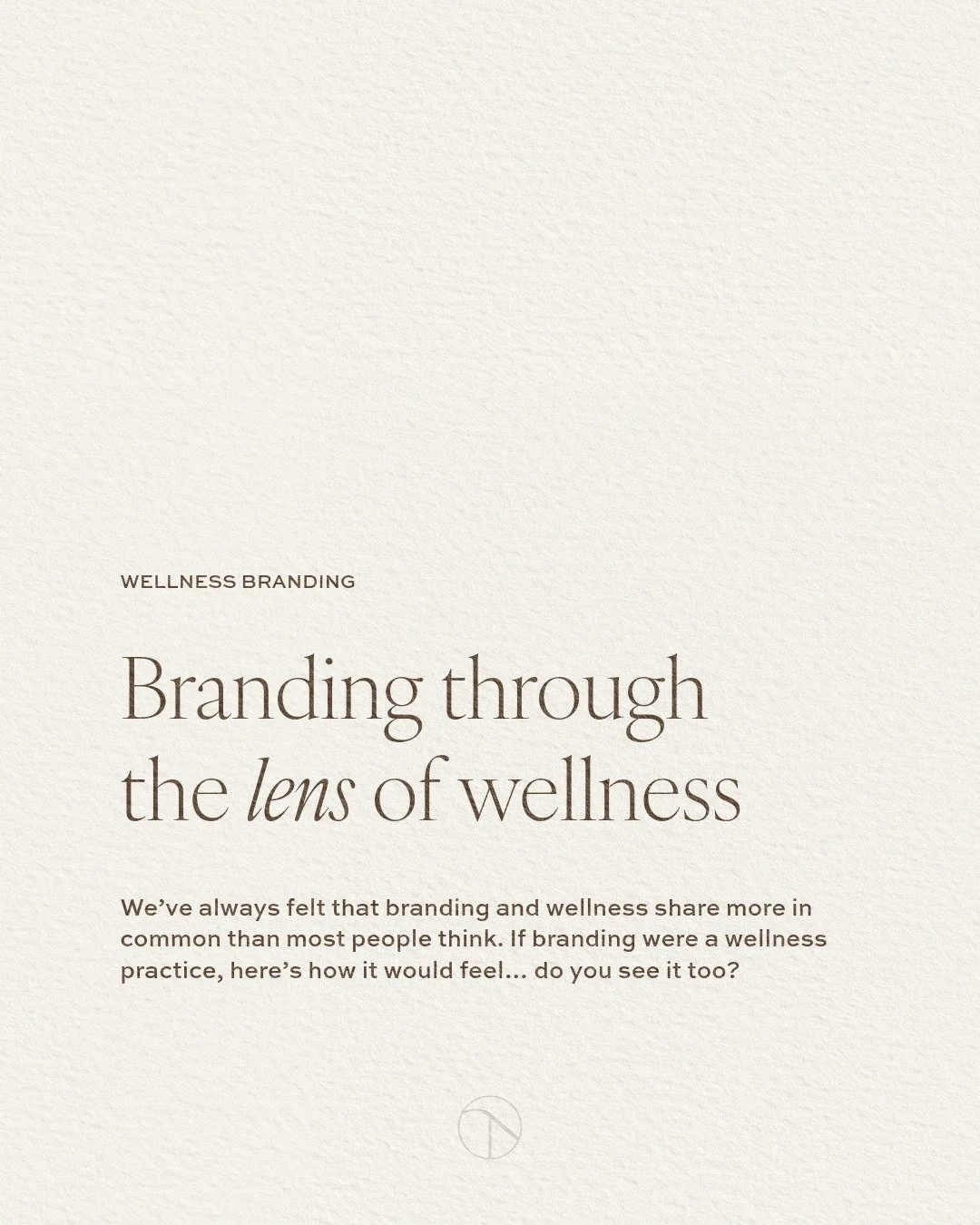 Branding isn&rsquo;t just about looking beautiful. It&rsquo;s about connection.

Just like wellness isn&rsquo;t only about routines or trends, it&rsquo;s about connecting: with yourself, with your values, and with others. 

When your brand is rooted 