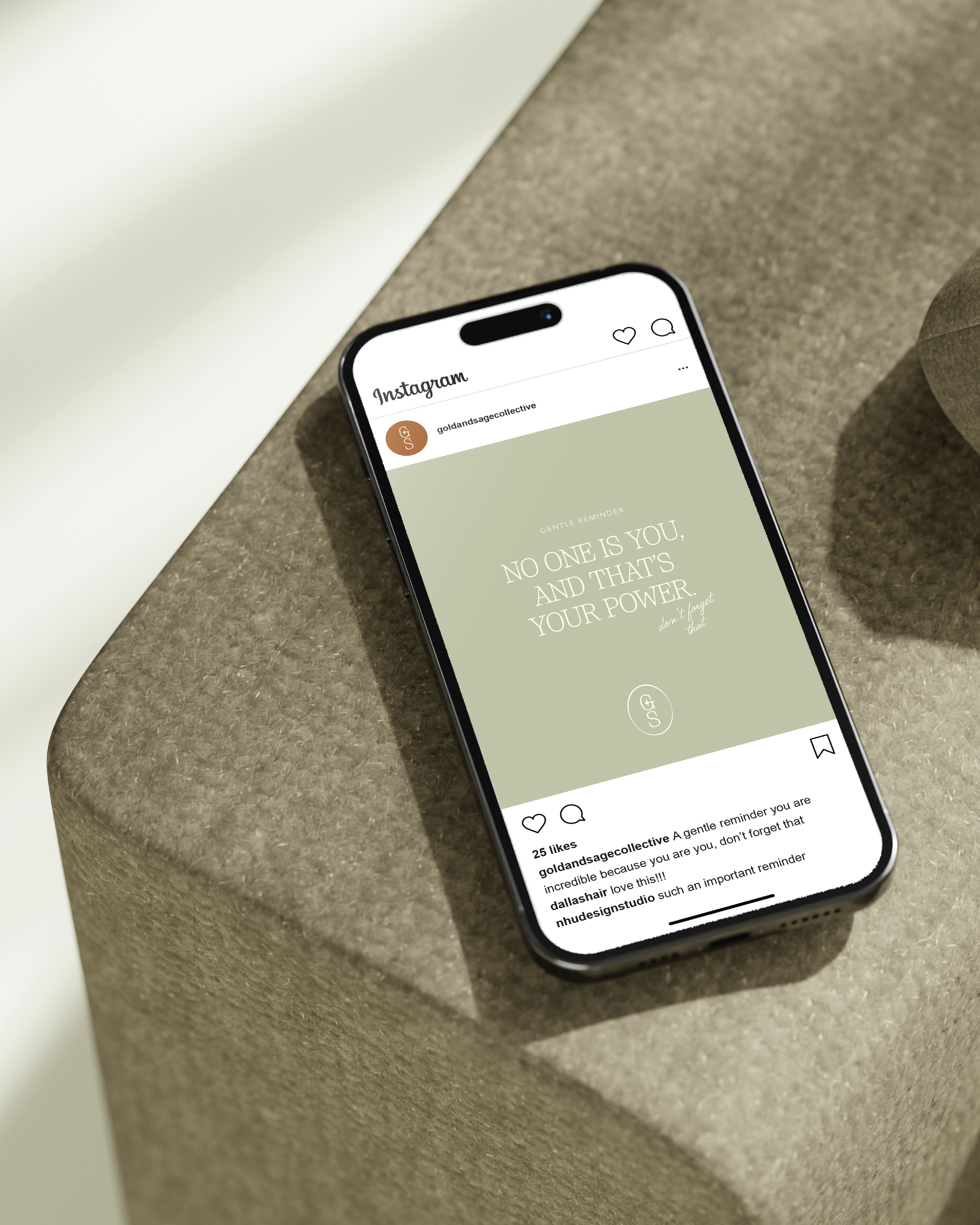 Gold &amp; Sage Collective Instagram template