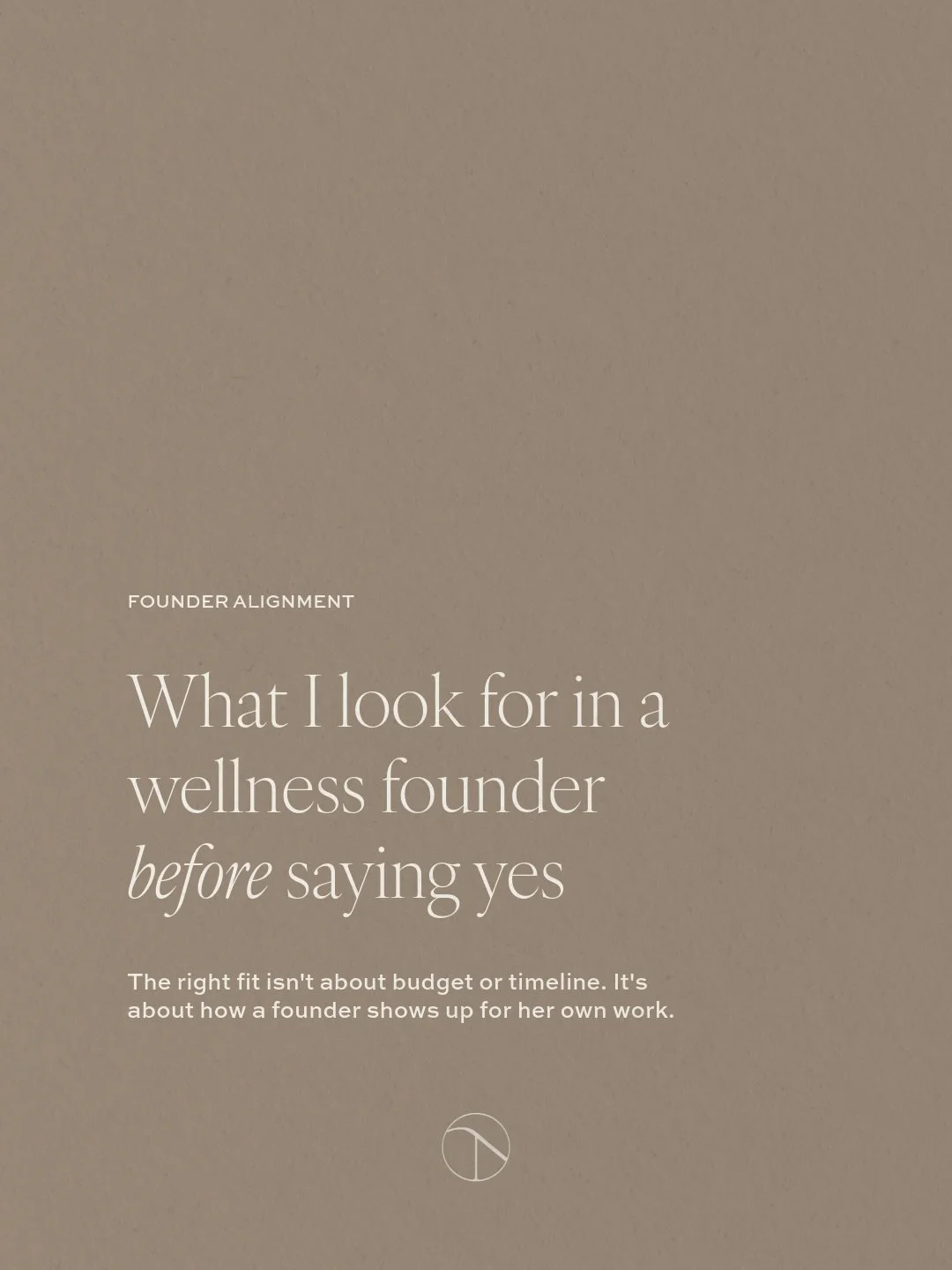 Four years in, I&rsquo;ve learned that the best projects don&rsquo;t start with a brief. They start with alignment.

💡 The founders I do my best work with aren&rsquo;t necessarily the most established or the most ready. They&rsquo;re the ones who sh