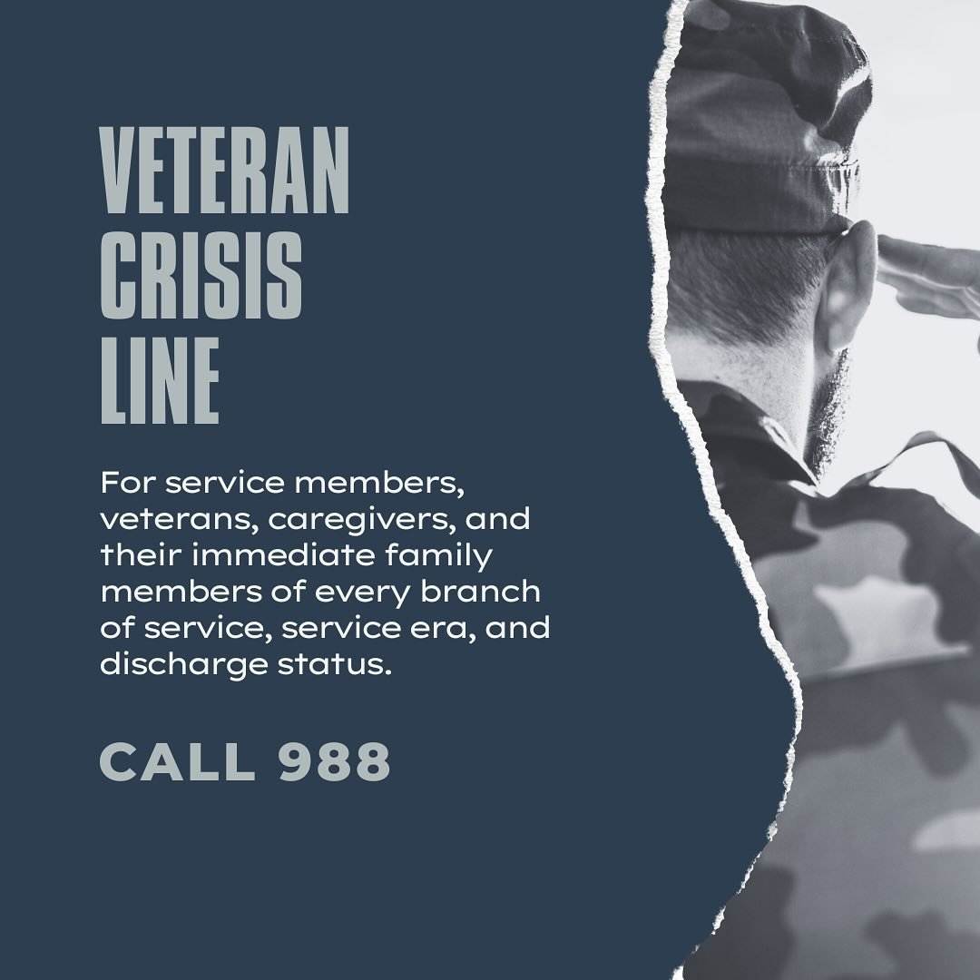 Putting our a reminder of a crucial lifeline for our veterans and their families. The Veteran Crisis Line is available for service members, veterans, caregivers, and their immediate family members across all branches and eras of service, regardless o