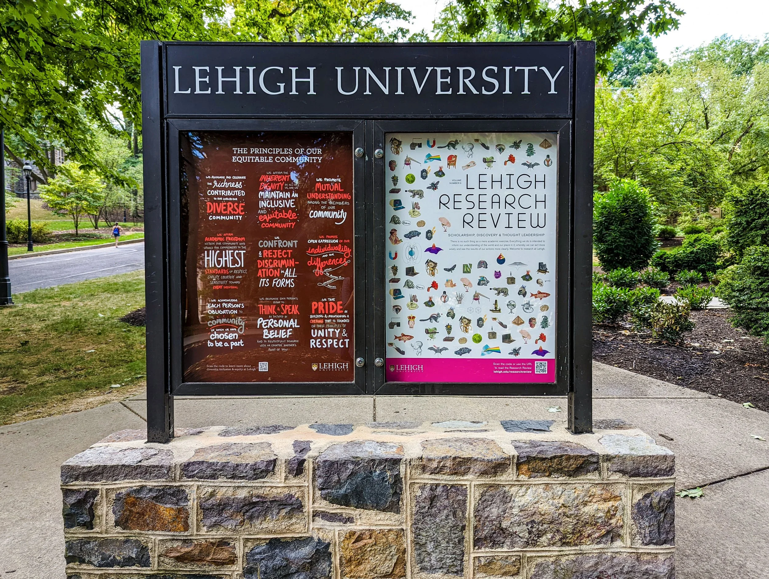 Large-format posters on Lehigh University’s campus. 