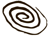 Line drawing of a spiral.