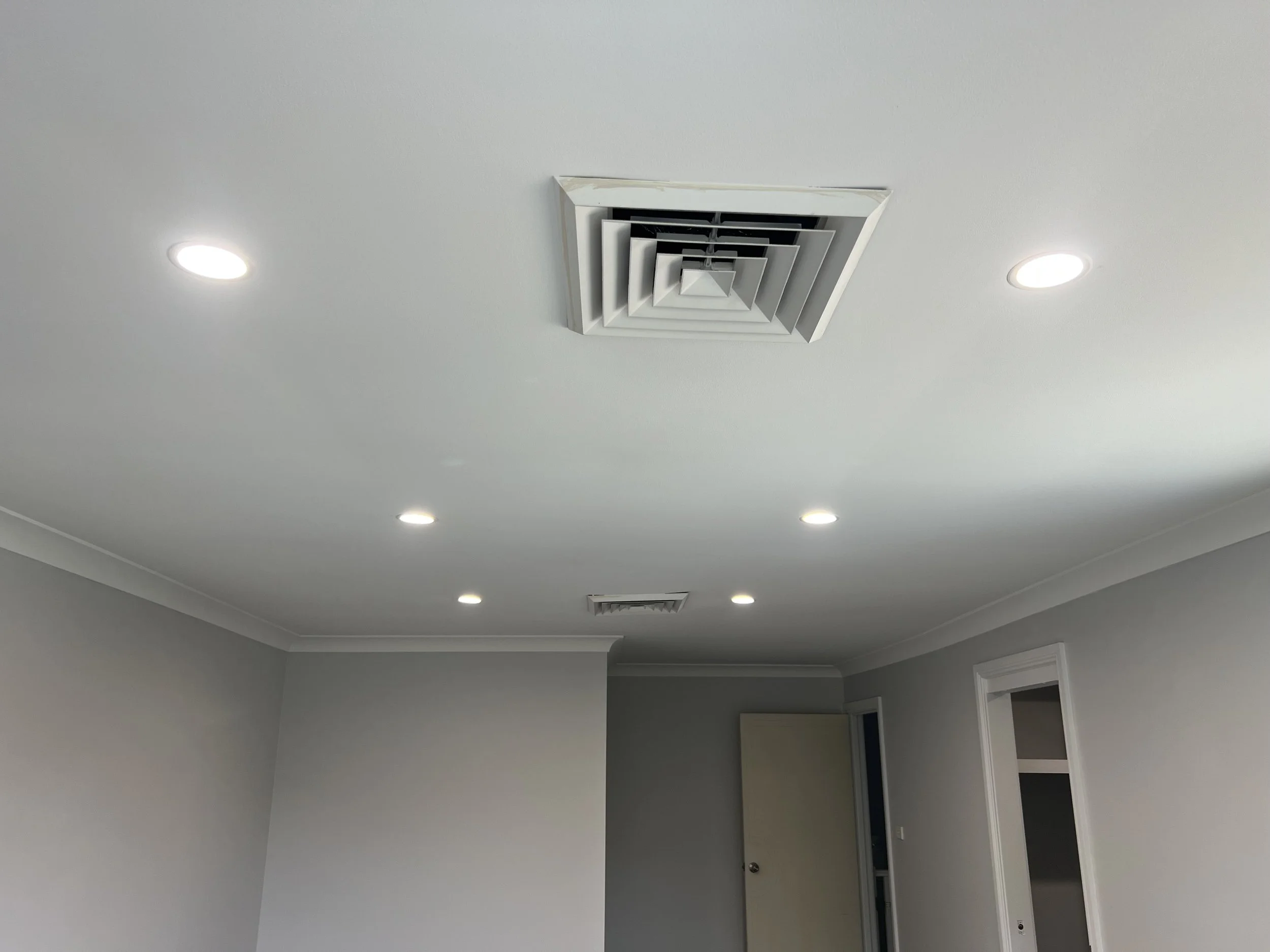 Ceiling with new downlights intalled