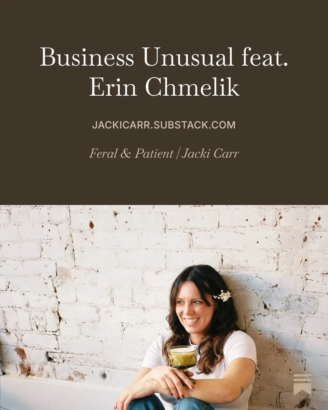 A little pinch-me moment ✨ I&rsquo;m featured on @jackicarr Jacki Carr&rsquo;s Substack, Business Unusual, talking about entrepreneurship, how I define success, and building a business that supports the life you actually want to live.

Jacki has been