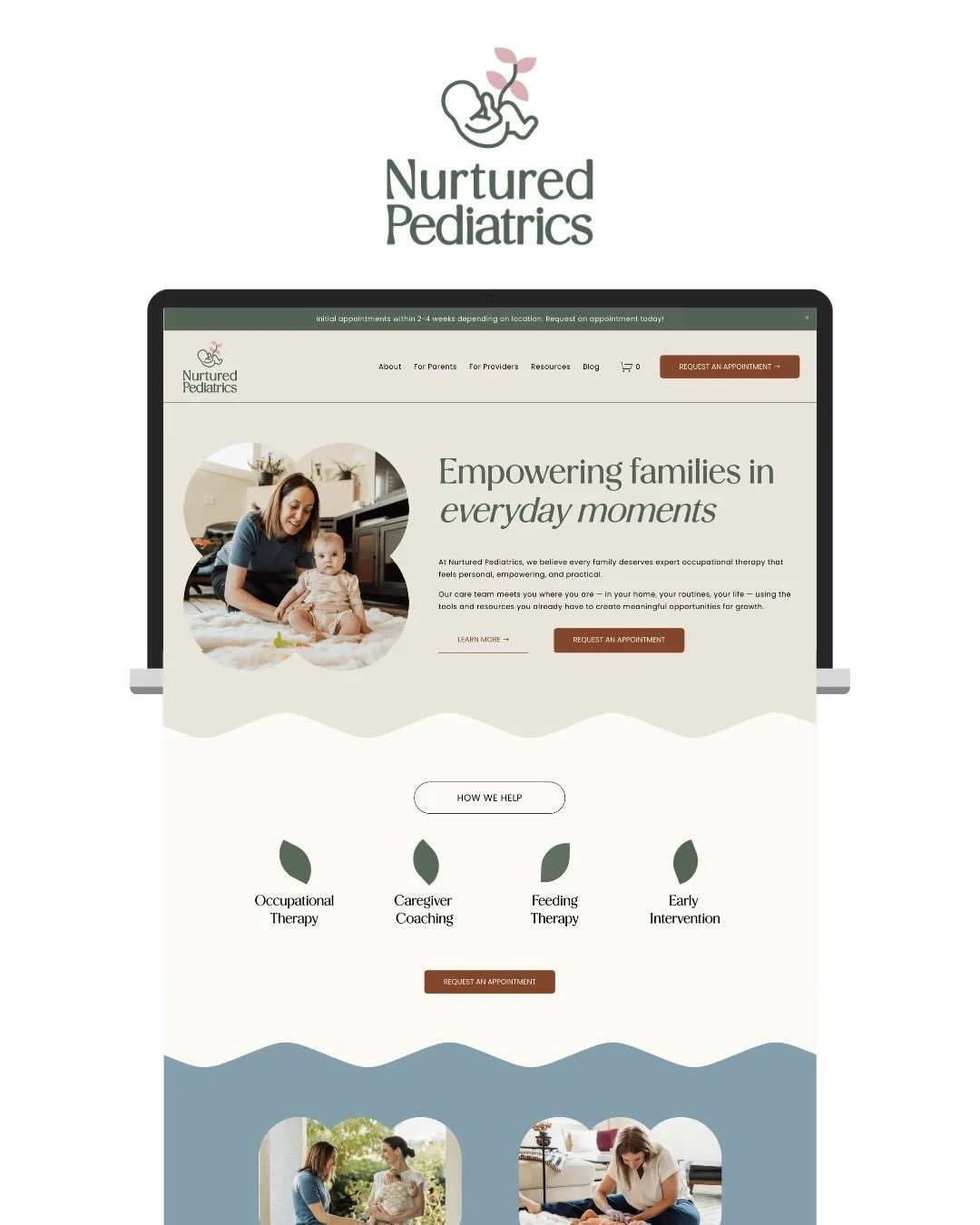 We recently completed a redesign of @nurtured.pediatrics a pediatric occupational therapy practice located in the Denver area. 

We focused on simplifying the navigation for 2 distinct audiences: parents &amp; providers. Overall we wanted to keep the